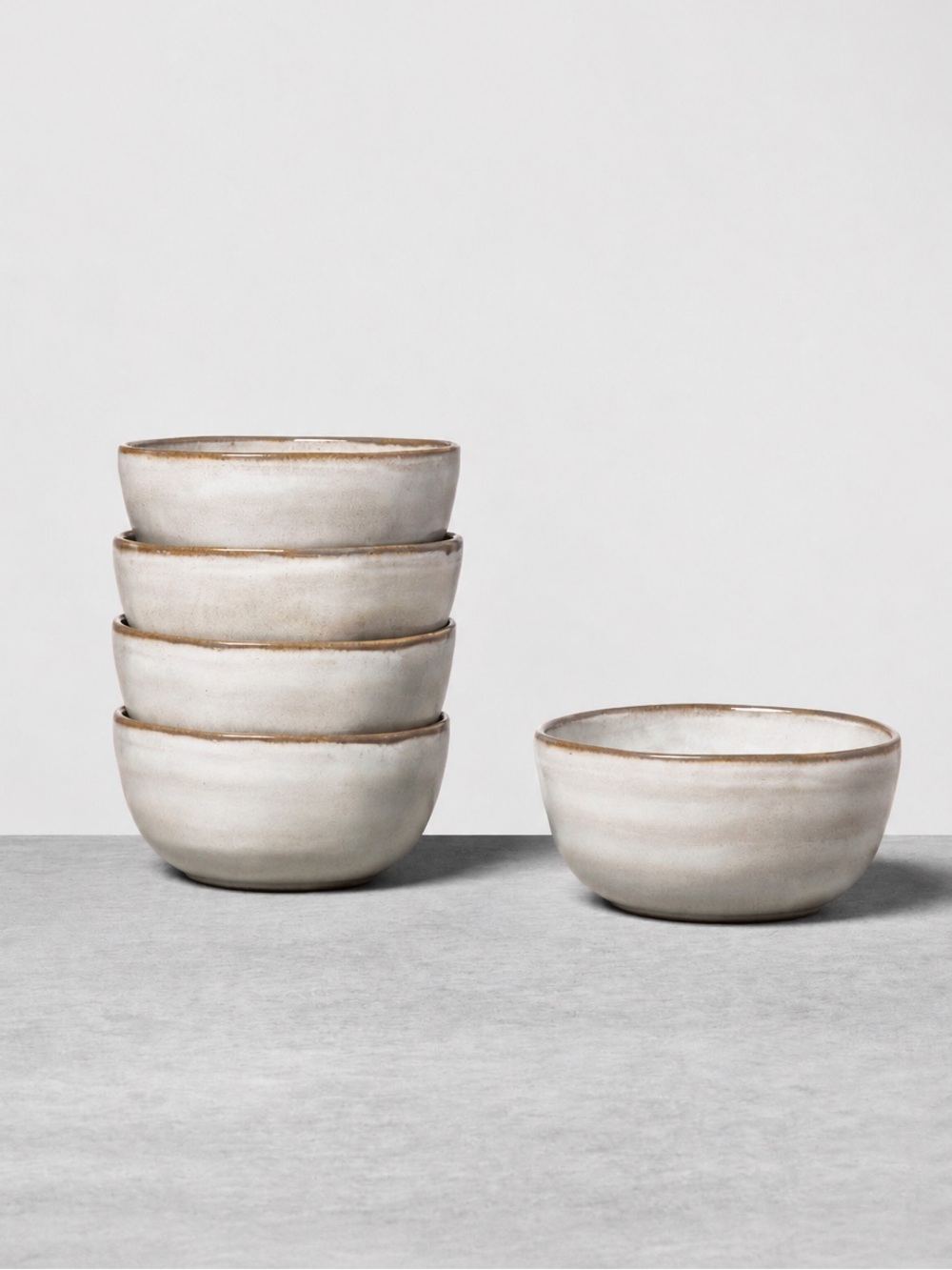 Hearth & Hand Mini 10 oz. Neutral Ceramic Glazed Stoneware Bowls - **Set of 5**